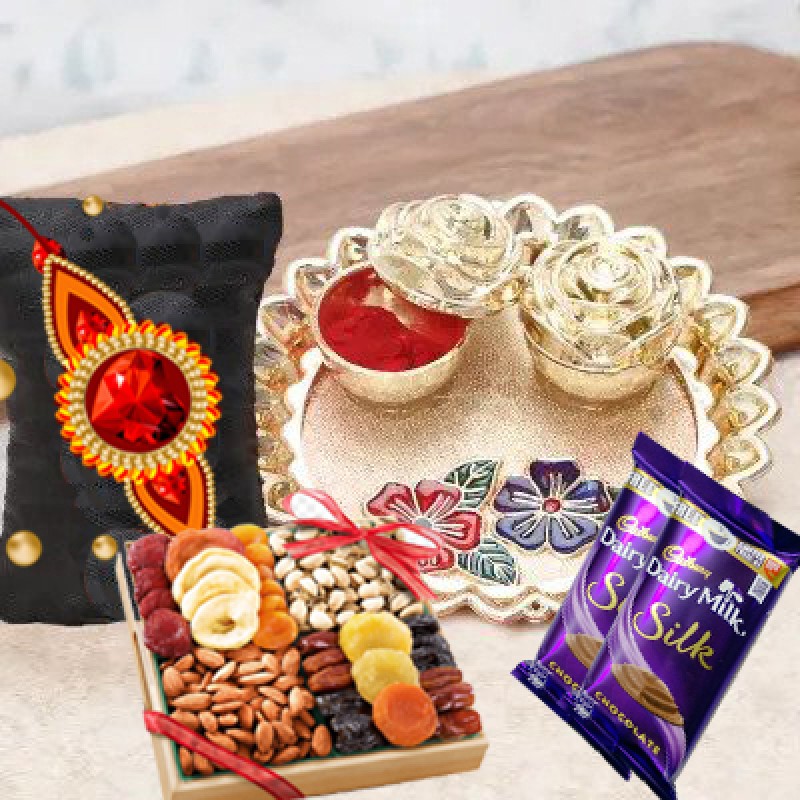 Kundan Rakhis, Puja Thali, Dry Fruits & Chocolates