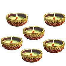 Designer Diyas with personalized card