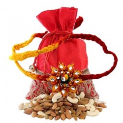 Traditional Rakhi with Mixed Dry Fruits Combo