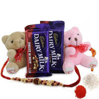 Ethnic Rakhi, Teddy & Chocolates Combo